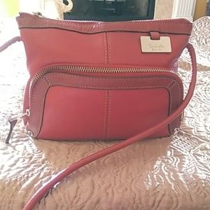 Tignanello Red leather crossbody  7 1/2 x 9 1\2